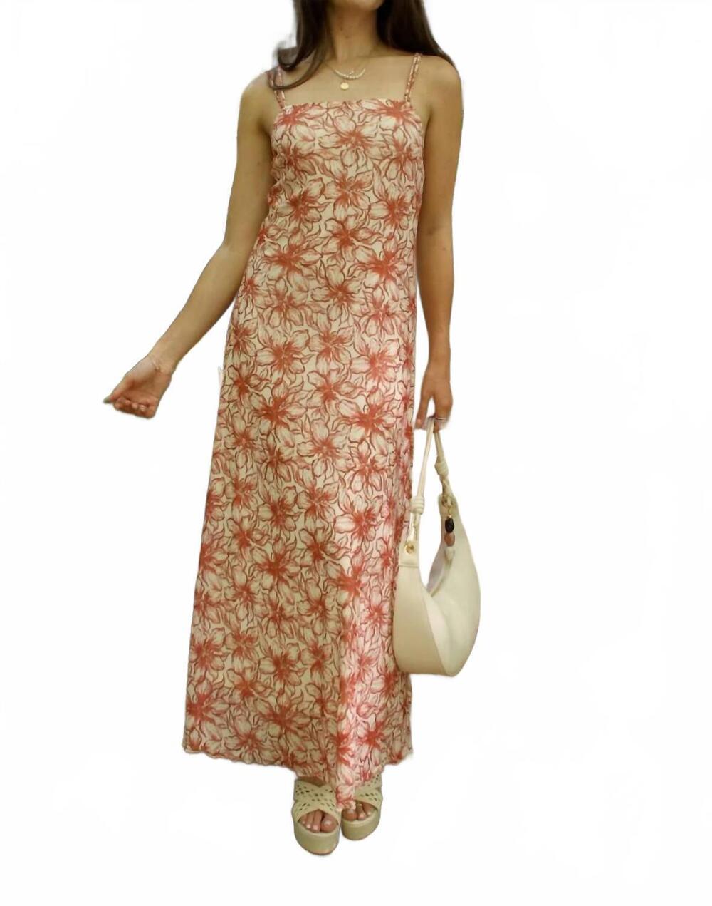 NEW EVERLEIGH charlotte floral maxi dress in dark red & cream